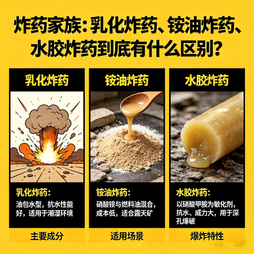 防城港炸药家族：乳化炸药、铵油炸药、水胶炸药到底有什么区别？
